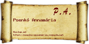 Psenkó Annamária névjegykártya
